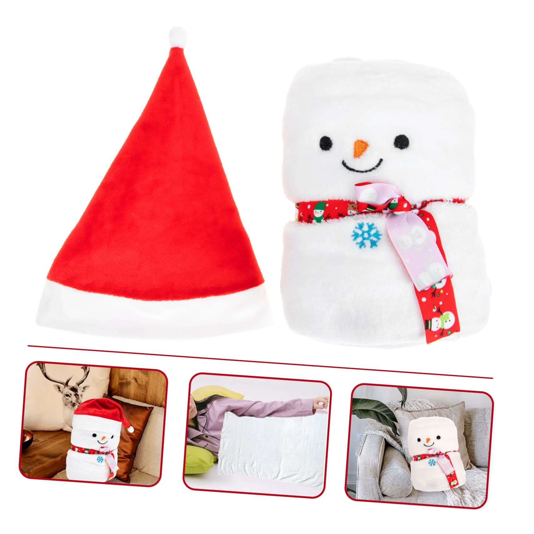Cartoon Snowman Blanket Flannel Blanket Gift Blanket Skin-Friendly Blanket Bedroom Blanket Cartoon Blanket Kids Blanket Household โ image 4