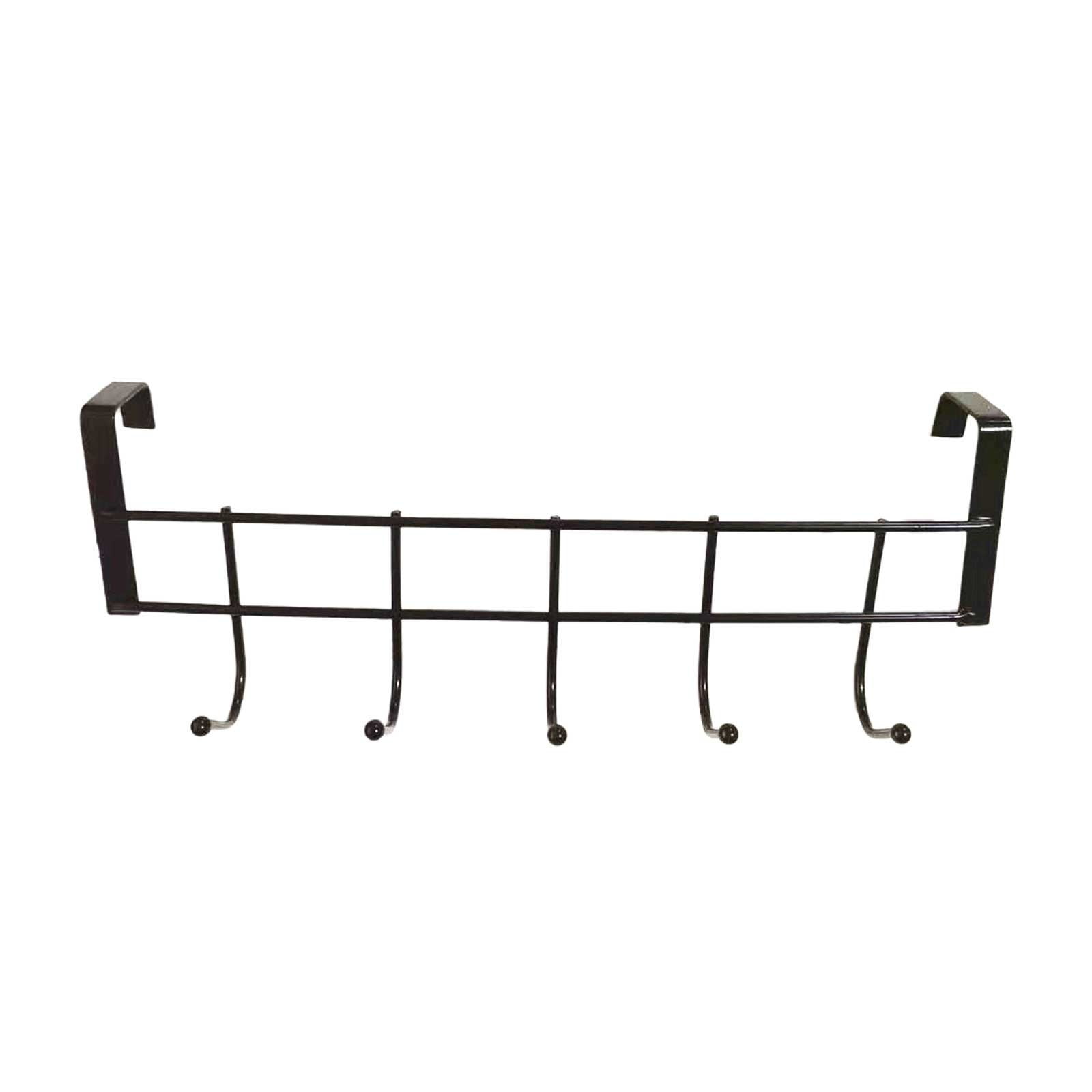 3 Pieces Over The Door Hooks For Hanging, Over The Door Hanger, Over The Door Organizer, Over The Door Towel Rack For Bathroom With 5, Black
