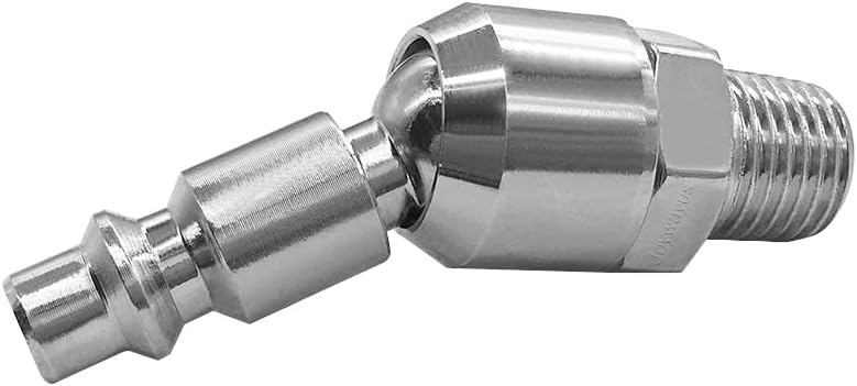 2PCS 1/4" NPT Male + 2PCS 1/4" NPT Female Thread Air Plug Industrial Swivel Coupler Steel Chrome Plating Construction โ image 4