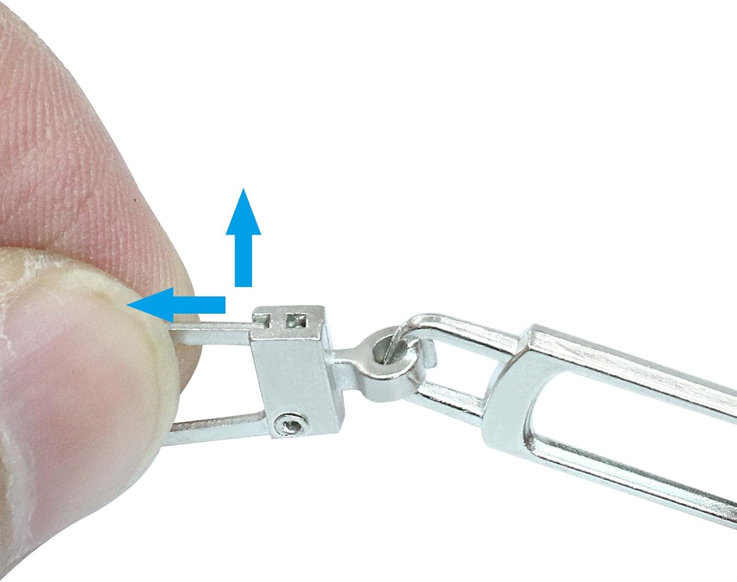 10 PCS Silver Luggage Zipper Pull Replacement, Detachable Metal Zipper Pull Tab Repair Kit for Clothing Jacket Coat Jeans Luggage Suitcase Purse Handbag — image 5