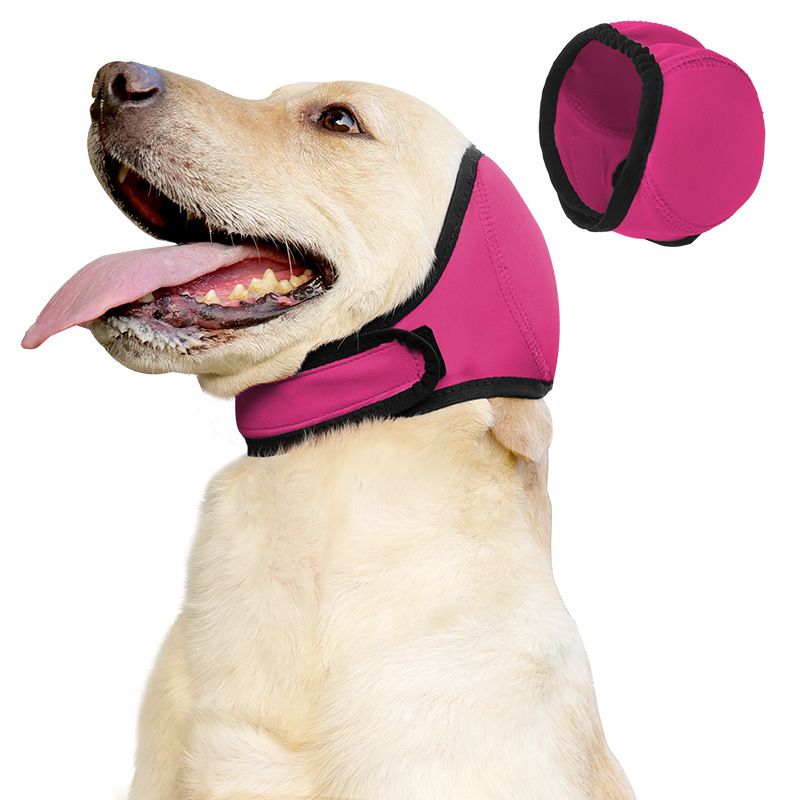 Dog Ear Muffs & No Shake Ear Wrap for Hematoma, Bathing, Drying,Swim& Noise Anxiety Relief - Elastic Waterproof Ear Protector with Calming Hoodie Design for