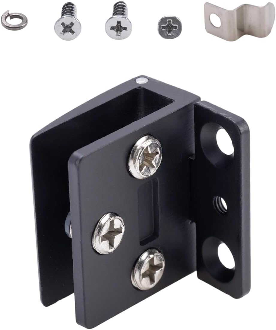 2 Pcs Black Zinc Alloy 90 Degree Frame Glass Cabinet Door Hinges, Wine Glass Frameless Door Hinge, Hinge Clamp, Tempered Glasses Hinges โ image 3