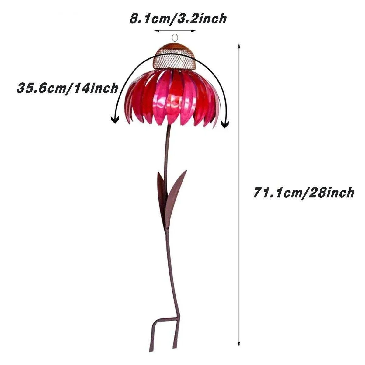 Decorative Metal Flower Garden Bird Feeder Outdoor Hanging Birdseed Feeder — image 3