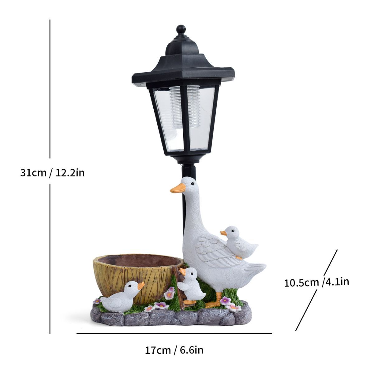 Resin Hummingbird Solar Lamp Outdoor Garden Sculpture Couple Hummingbird - Multi-color - Size 43 — image 3