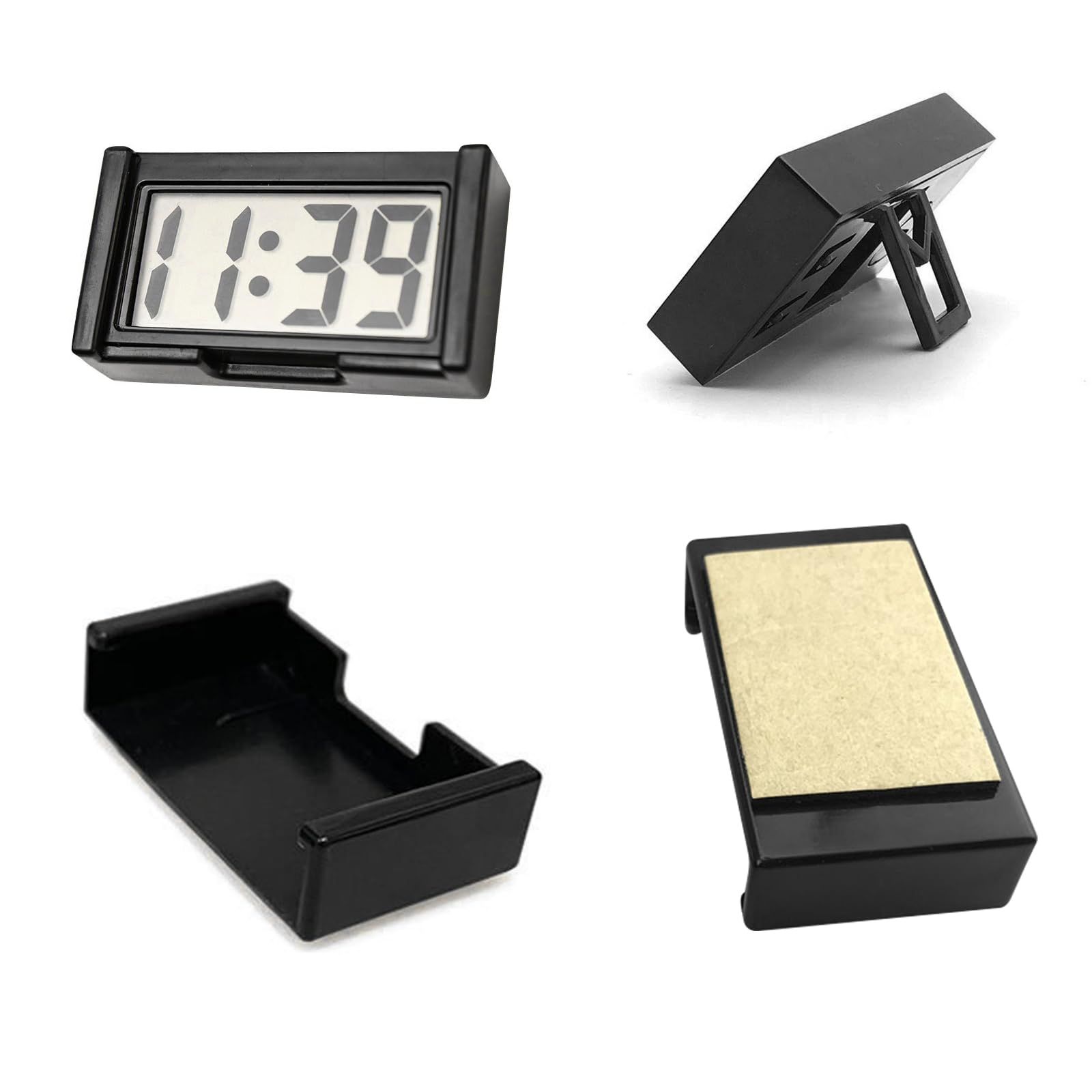 Small Digital Clock, with Jumbo LCD Time & Day Display,Mini Automotive Small Digital Clock Battery Operated (Black) — image 3
