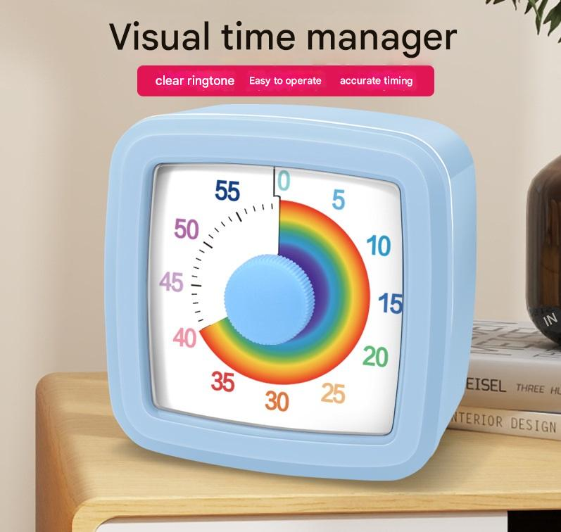 Orange Visual timer for kitchen – a 60-minute rainbow countdown timer, silent operation, suitable for cooking, studying, and everyday tasks. Battery powered — image 2