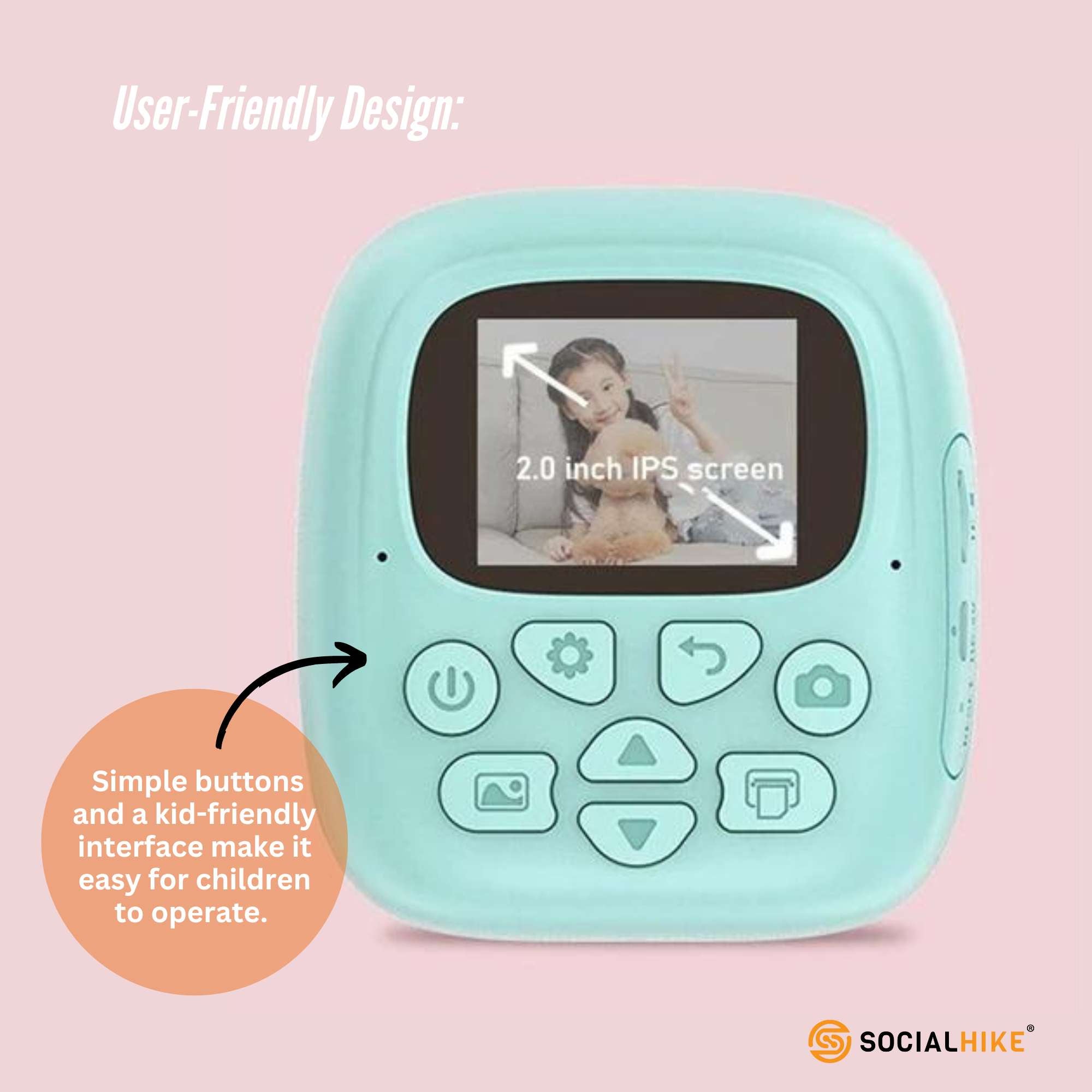 Kids Rechargeable Instant Print Camera Blue - Digital Thermal Photo Video MP3 โ image 5