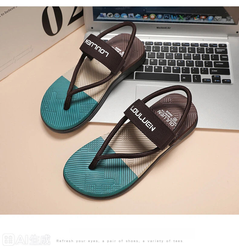 Men's Outdoor Non-Slip Sandals, EVA Lightweight Thick-Sole Beach Slippers for Casual & ports(brown-39) — image 4