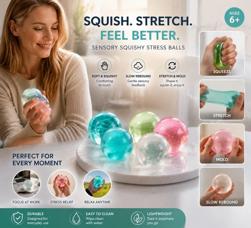 Cool Blue Apple Maltose Squishy, Laid-Back Coastal Squeeze Toy 6cm 3 Pack — image 2