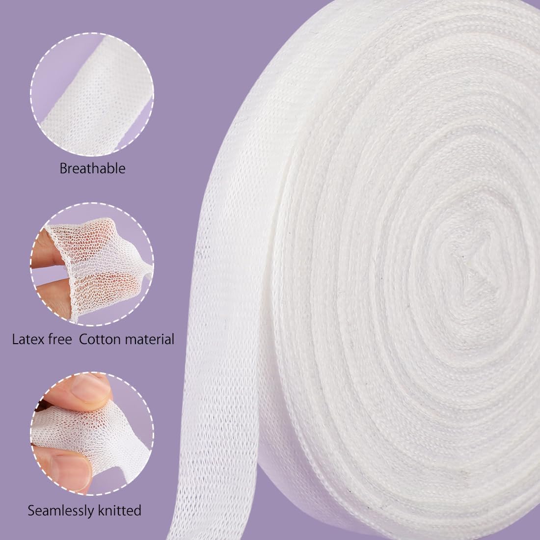 Finger Tubular Bandage, Net Wound Dressing Stretch Tubing Gauze Dressing Retainer Breathable Thumb Toe Covers for Wounds Finger Applicator and Splint, 1.5CM X โ image 3