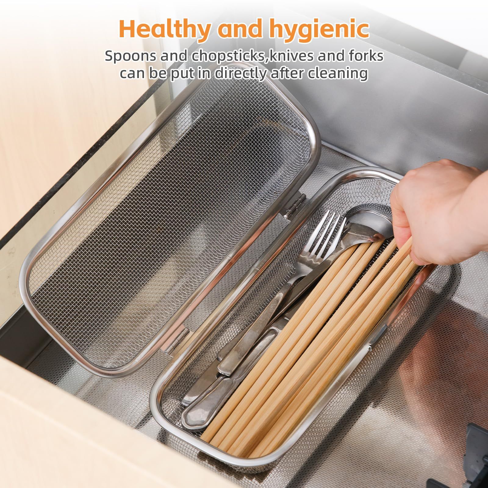 Dishwasher Basket, Stainless Steel Dishwasher Silverware Basket, Replacement Utensil Rectangular Mesh Drain for Small Items โ image 2