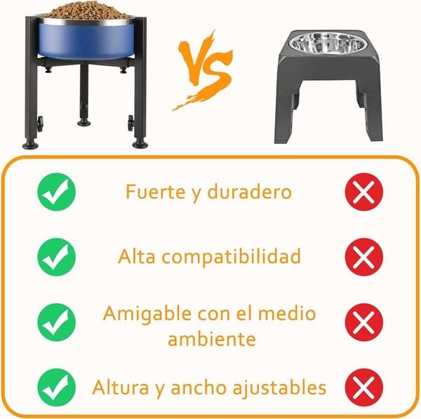 Elevated Dog Bowl Stand, Metal Raised Dog Feeder Holder, Adjustable Height Pet Bowl Stand for Small Medium Large Dogs, Black (Bowls Not Included) — image 4