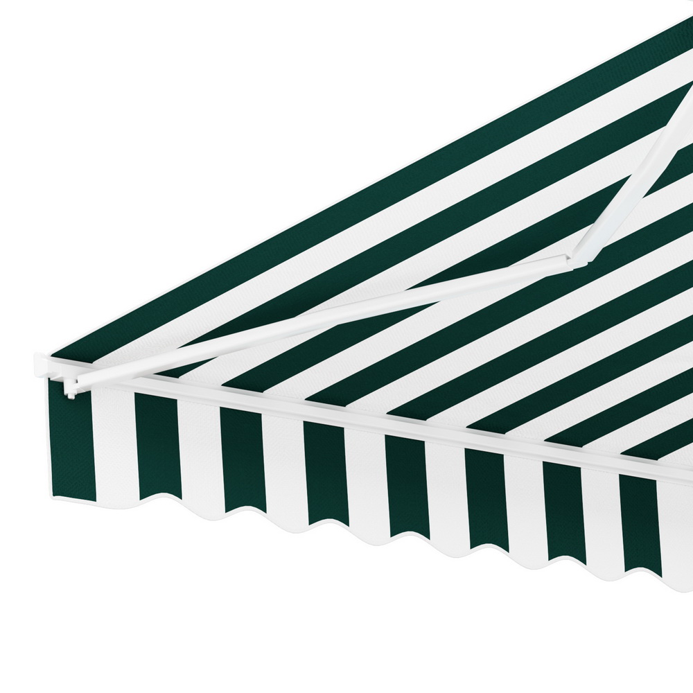 Instahut Retractable Folding Arm Awning Motorised Sunshade 3Mx2.5M Green White โ image 5