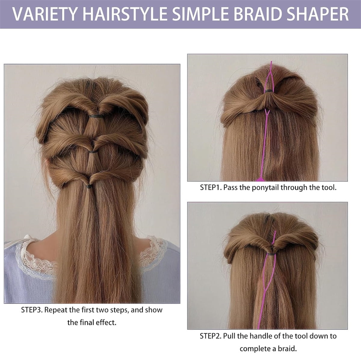 20Pcs Quick Beader for Loading,Quick Hair Beader Tool,Plastic Ponytail Maker,Elastic Hair Braiding Set,Automatic Threader Braid Loop for Women Plait Styling — image 6