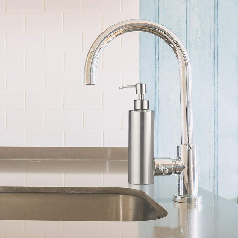 Brushed Stainless Steel Refillable Soap Dispenser 350Ml Silver โ image 3