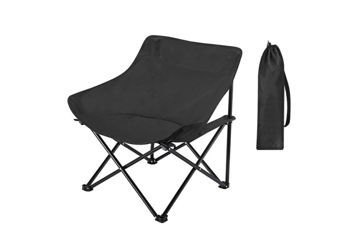 Compact Folding Chair Portable Camping Chair for Outdoor Activities - Black