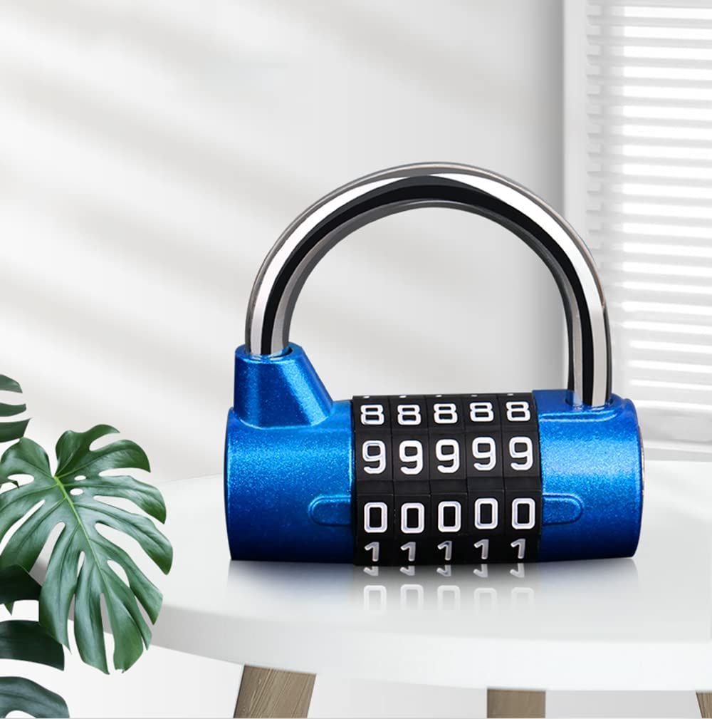 Combination Lock 5 Digital Resettable Code Combo Durable Compact Easy to Set and Use Security Safe for Case Gym Locker Blue โ image 3