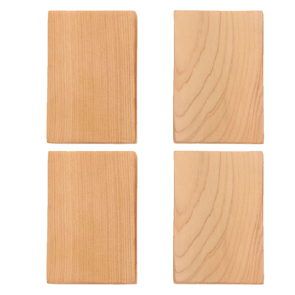 4pcs Rectangule Wooden Board Thicken Blank Unfinished Wood Cutout Smooth Cutting Plaque For DIY Crafts Project 6 × 4 × 1.2cm Light Brown