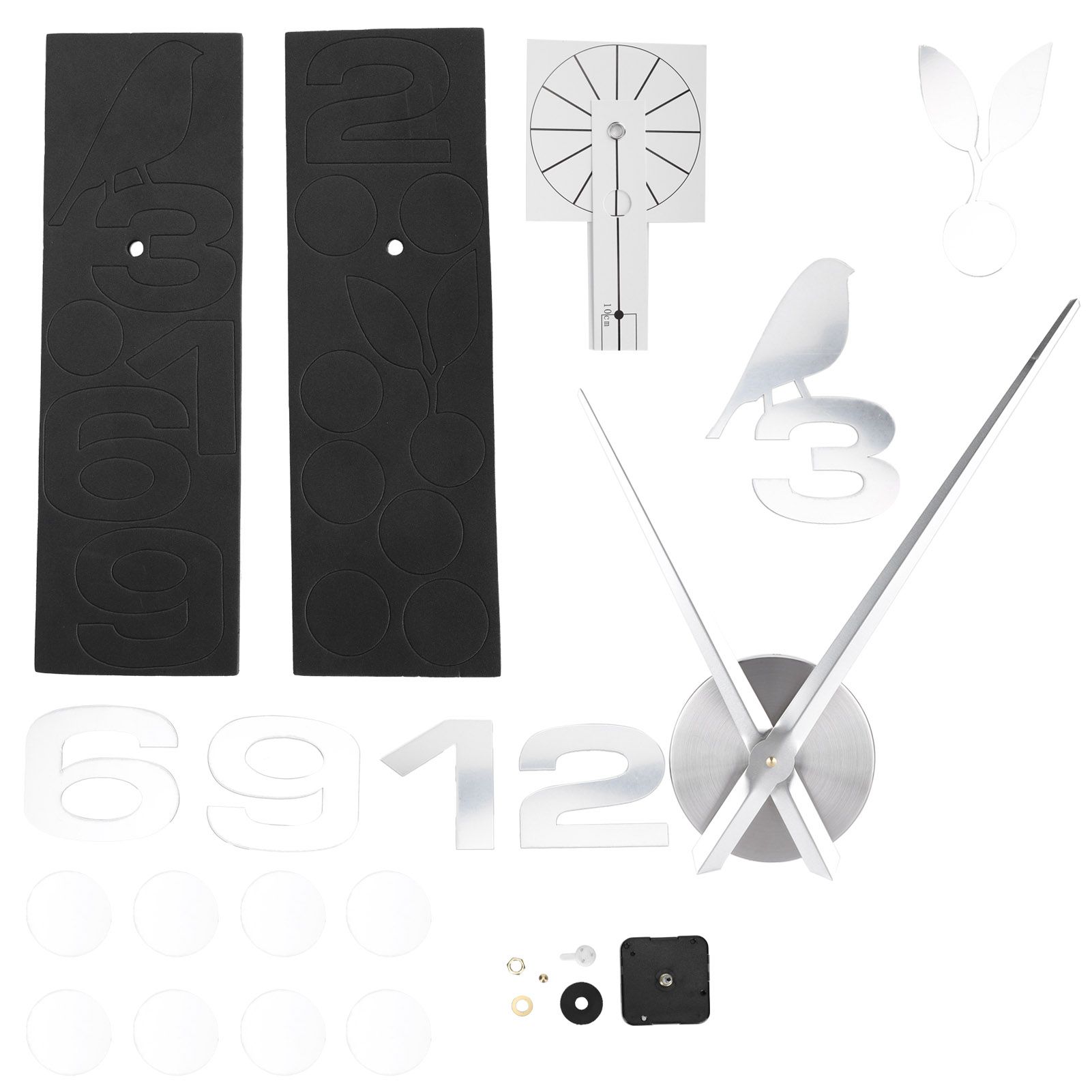 Frameless Wall Clock Sticker Mirror Surface DIY Decoration Living Room Bedroom OfficeSilver — image 5