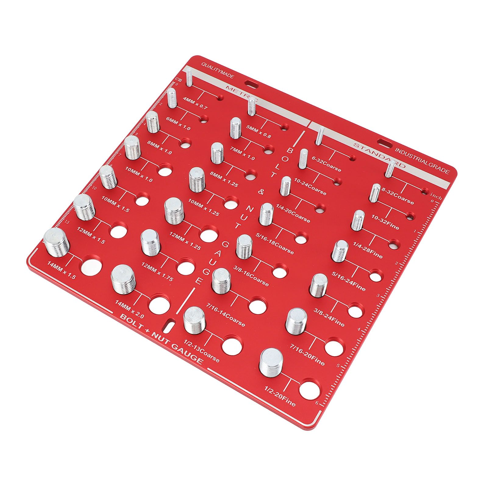 28 Hole Bolt Nut Identifier Gauge Metric Aluminum Alloy Nut Bolt Thread Checker for DIY Buffs โ image 2