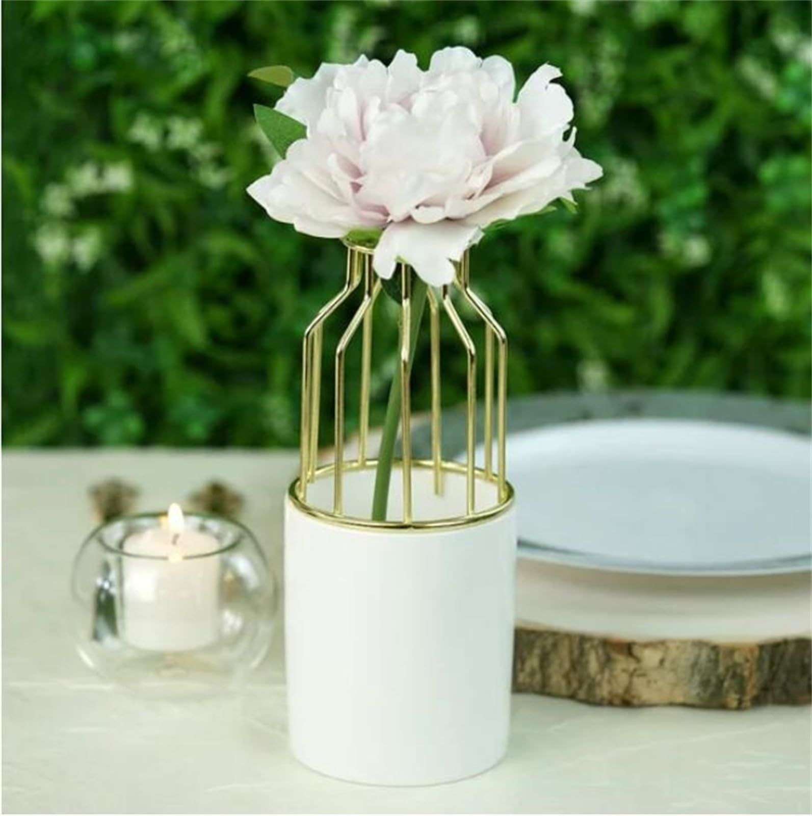 Vases for Decor Vase Nordic Style Geometric Wrought Iron Transparent Creative Home Decoration Decorative Vase — image 2
