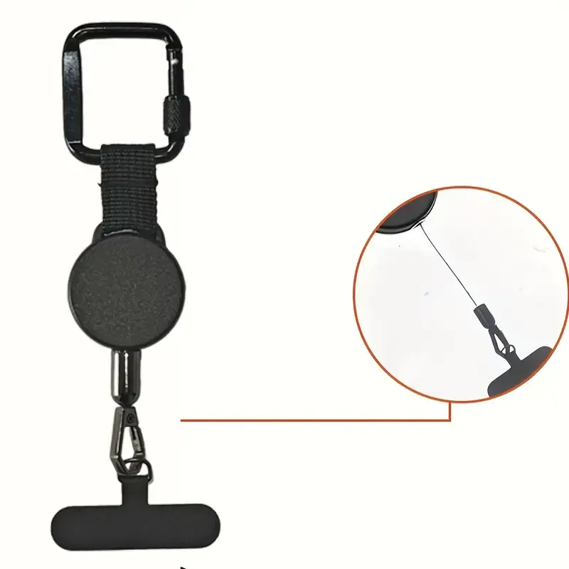 ABS alloy retractable anti-theft tether, 60-70cm steel cable, hang phone & keys, must-have anti-loss gear!/PINK — image 3