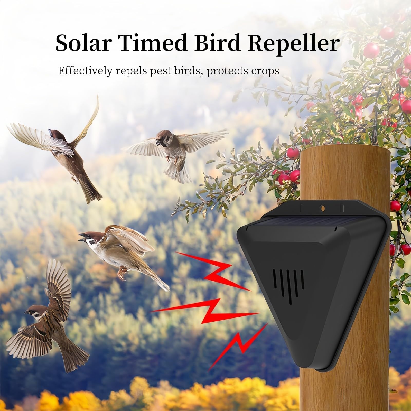 Solar bird repellent device with waterproof 360 ° all-round protection and multiple sound barriers suitable for outdoor courtyards — image 3