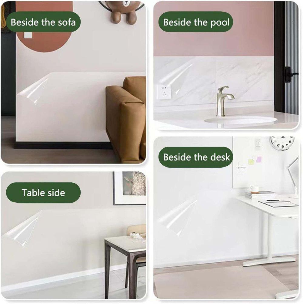 Transparent Wall Protection Film Static Adhesion Removable Durable Water and Oil Resistant Easy to Clean Furniture Foil Wall Decoration, 40 cm × 5 m — image 3