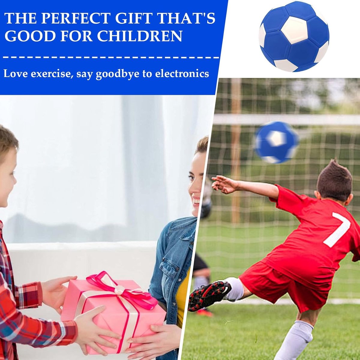 Curve Ball - football - 20 cm - curveball - curve ball soccer - curvebal - kickerball - perfect gift for children - size 4 - Blue — image 3