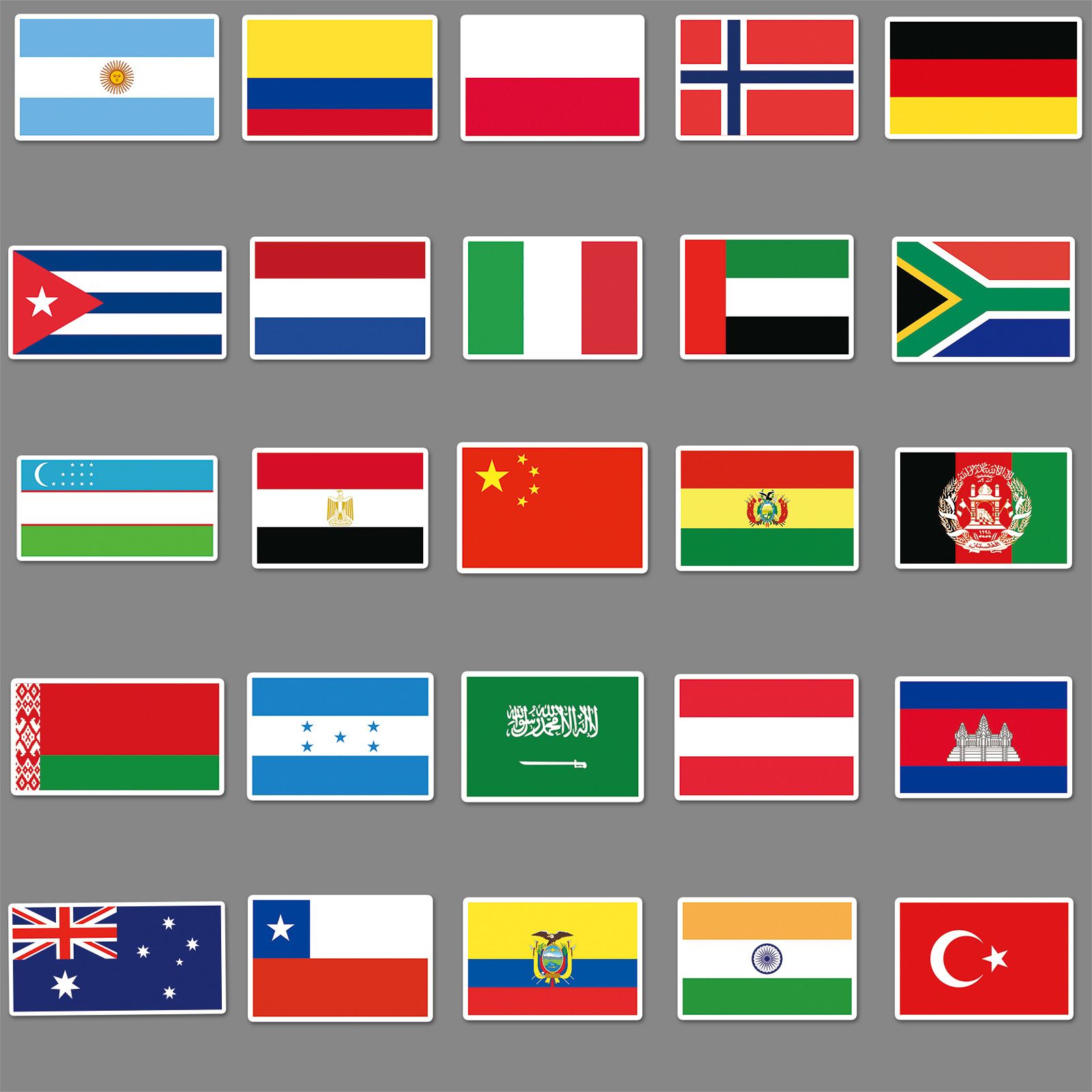 105 Pack National Flag Stickers Water Bottles Laptop Car Phone Guitar Skateboard Computer Aesthetic Country Map Vinyl Sticker โ image 2
