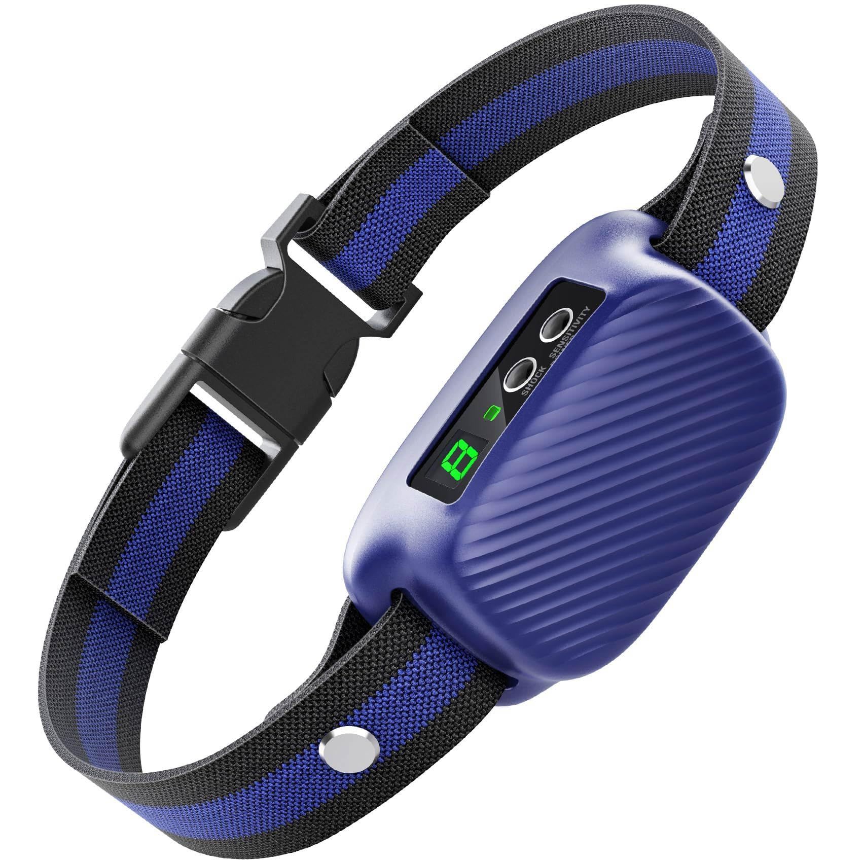 Dog Bark Collar for Large Medium Dogs,Automatic Barking Collar with 3 Training Mode,Rechargeable Anti Bark Collar (blue)
