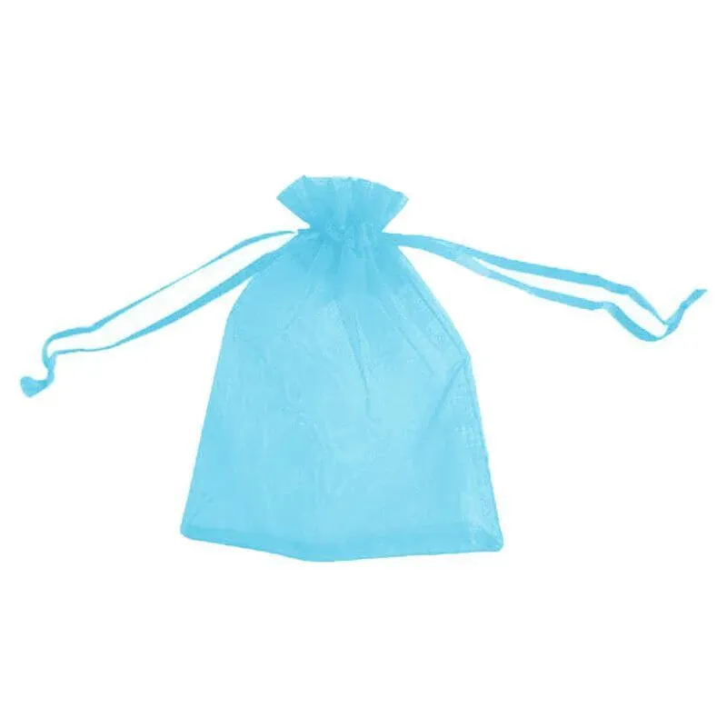 50PCS Organza Bag Sheer Bags Jewellery Wedding Candy Packaging Sheer Bags 10*15 cm - Lake Blue/50PCS