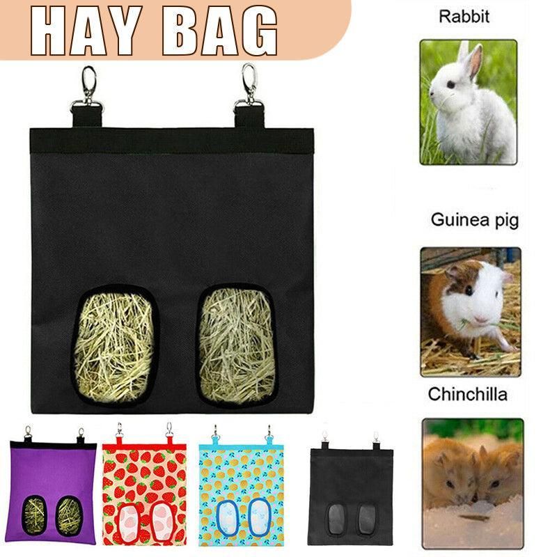 Hay Bag Guinea Pig Rabbit Feeding Bag Animal Hay Feeder Bag Hanging Feeder - Yellow โ image 2