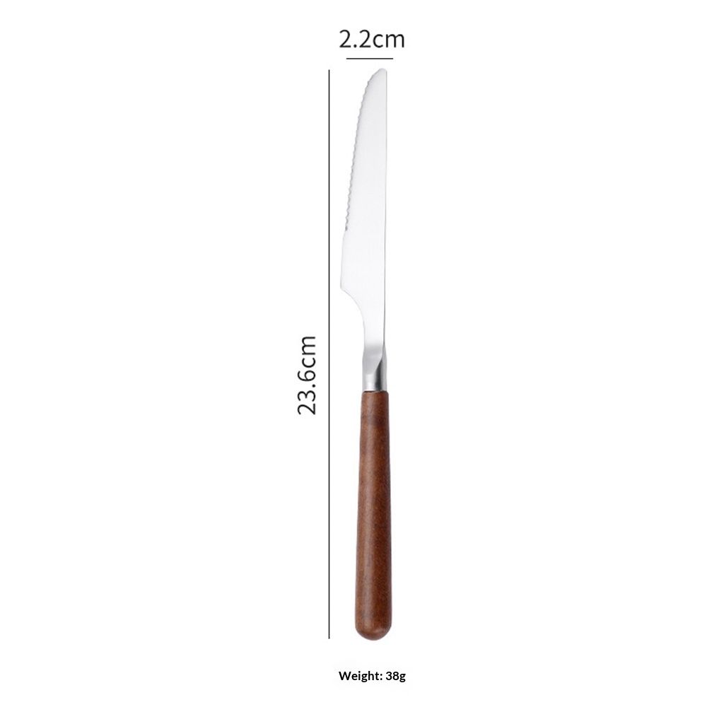 Spoon and Forks Silverware Set With Walnut Wood Handle, Flatware (304) Stainless Steel Cutlery Dinner Fork Spoon Knife Set, 1-Pack — image 5
