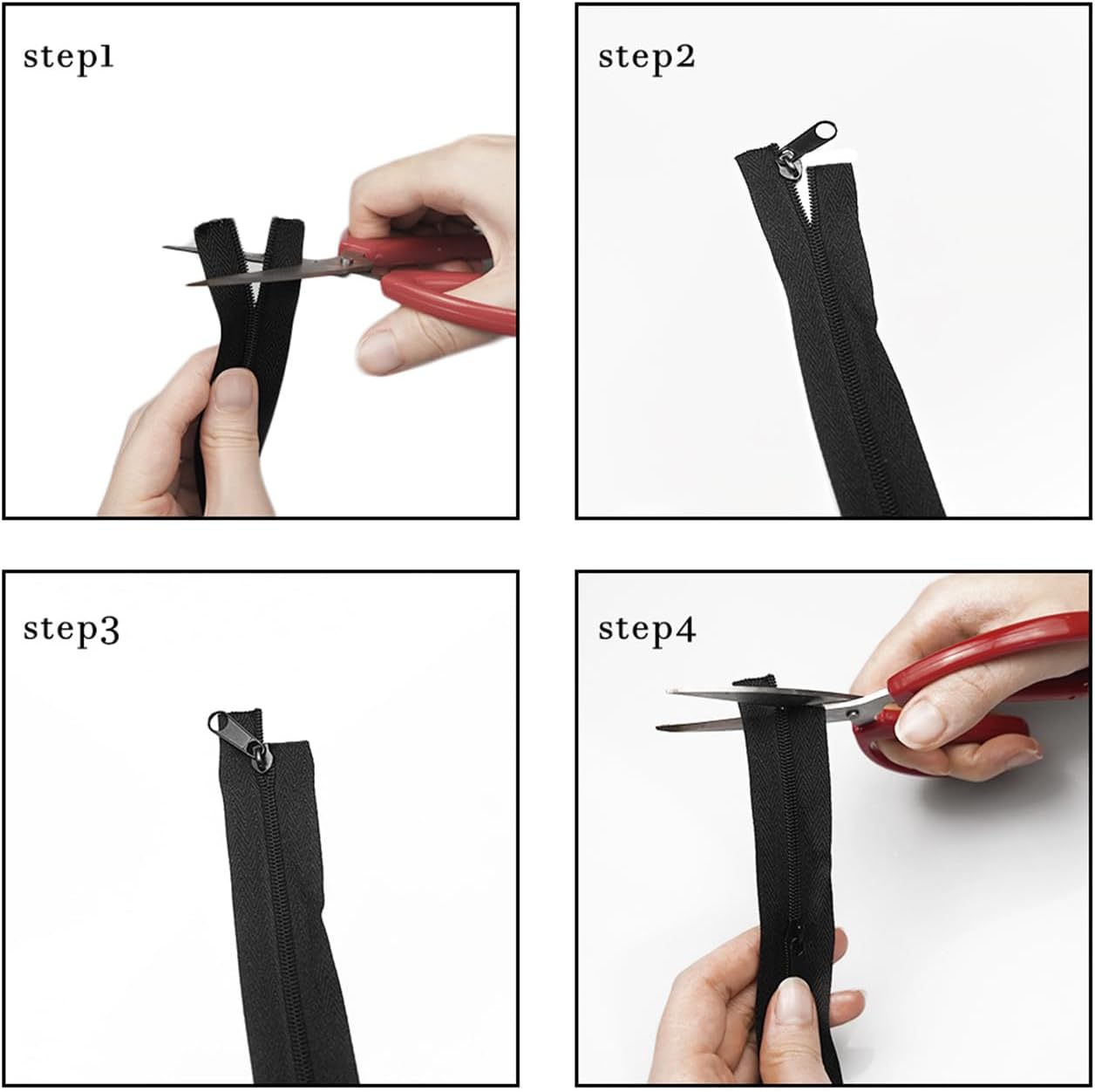 10 Yards 360 Inches Bulk Zippers,9 Meters #3 Zipper for Sewing,Black Nylon Coil Zippers by The Yards with 20pcs Replacement Sewn Zippers for DIY Sewing — image 4