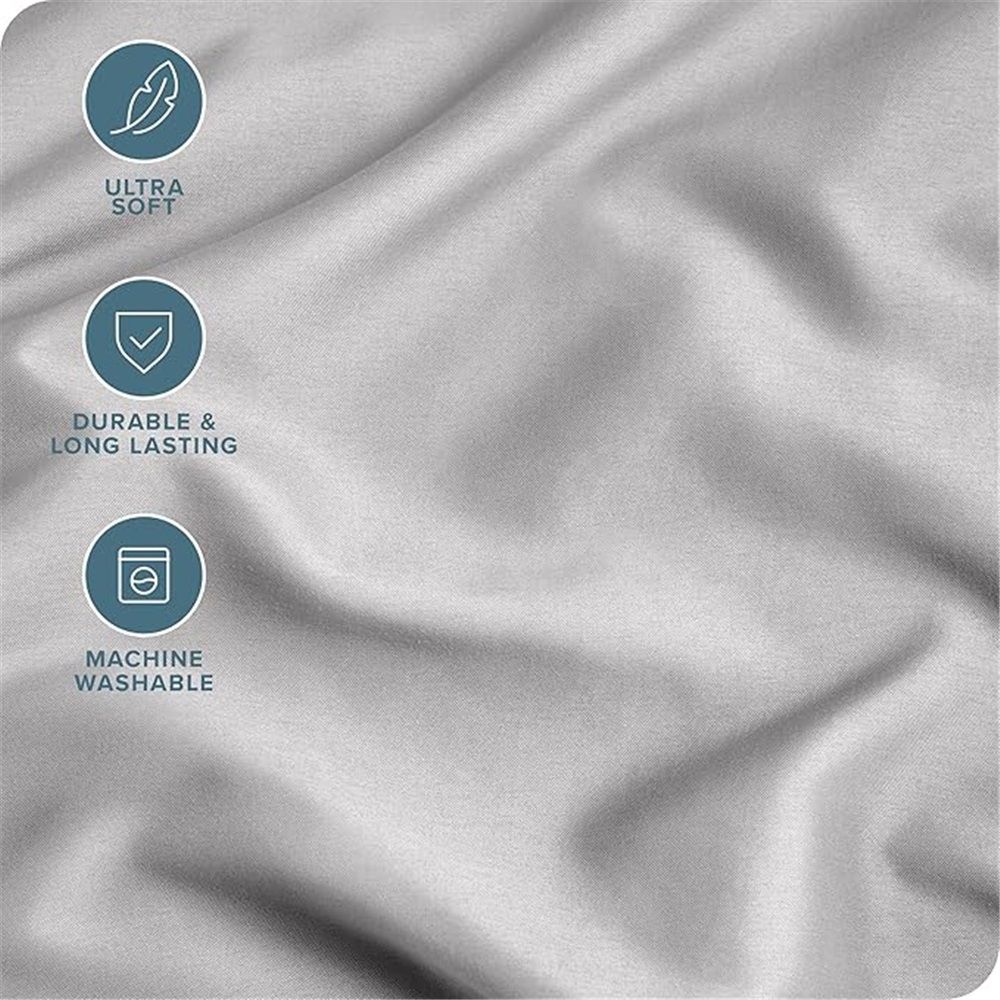Pillow Cases - Queen Size Set of 2 - Cooling Pillowcases - Double Brushed - Easy Care - Envelope Closure (Queen Pillowcase Set of 2, Light Grey) — image 4
