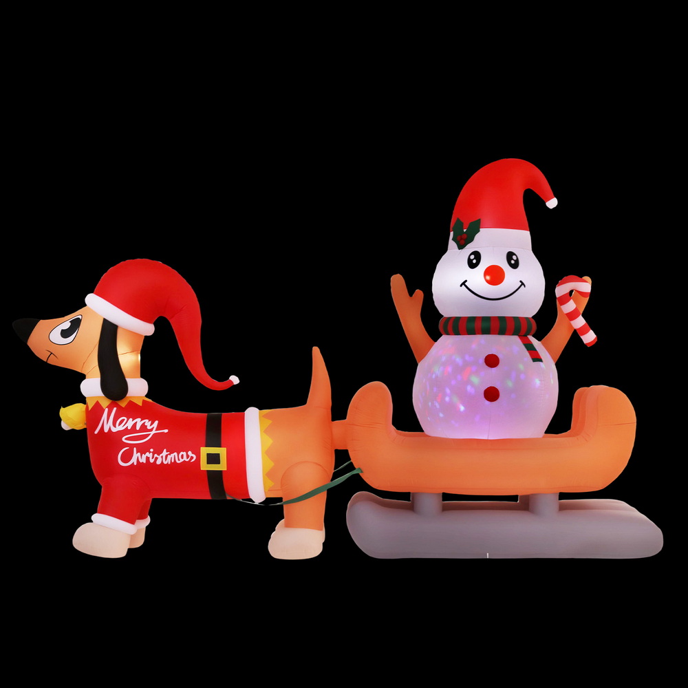 Jingle Jollys Christmas Inflatable Snowman Dog 4.2M Tall Outdoor Decorations Illuminated — image 3