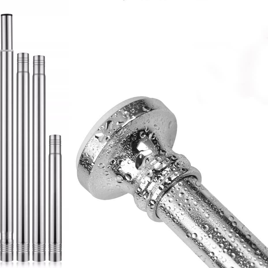 Telescopic Curtain Rod Extendable Cabinet Rod Stainless Steel, 47-132CM — image 3