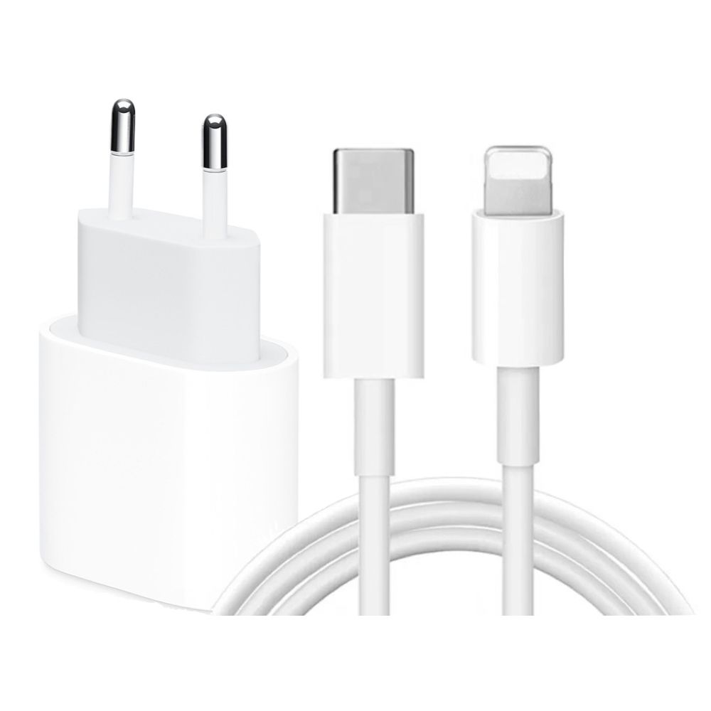 2pcs Fast Charger with USB-C to Lightning Adapter 20W, 2m Cable White โ image 2
