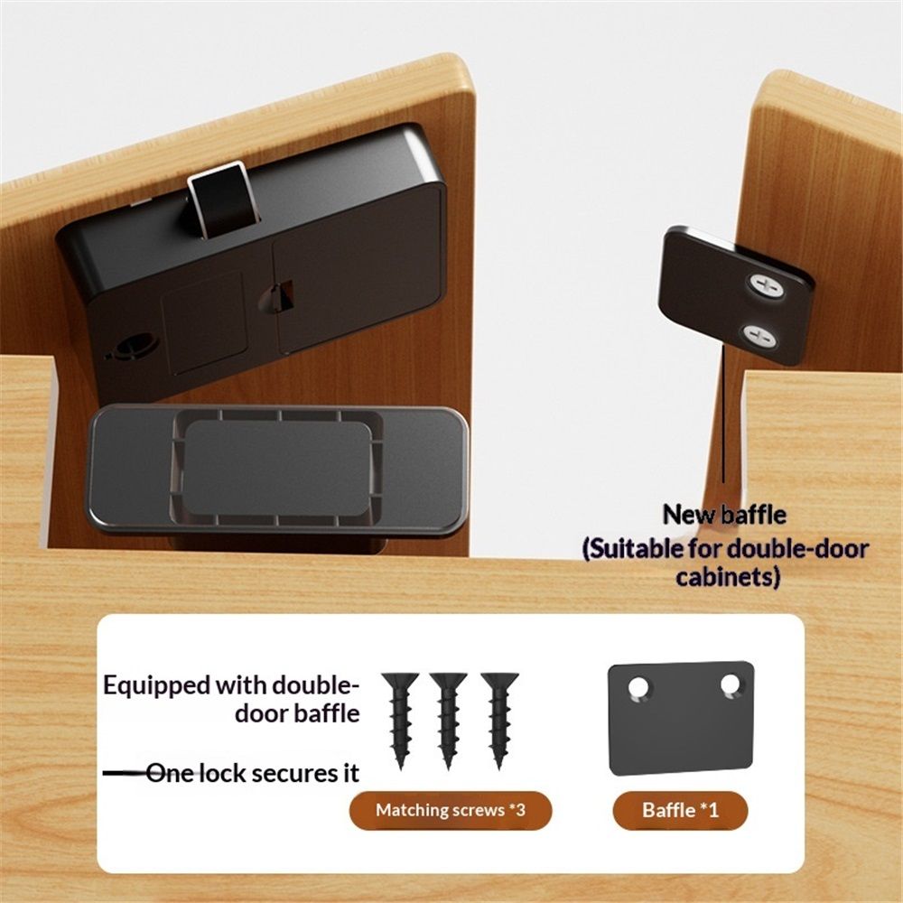 Mini Fingerprint Lock,Smart Electric Drawer Cabinet Lock,360° Fingerprint Recognition,USB Charging,Energy Saving and Low Power Consumption,Storing 20 — image 3
