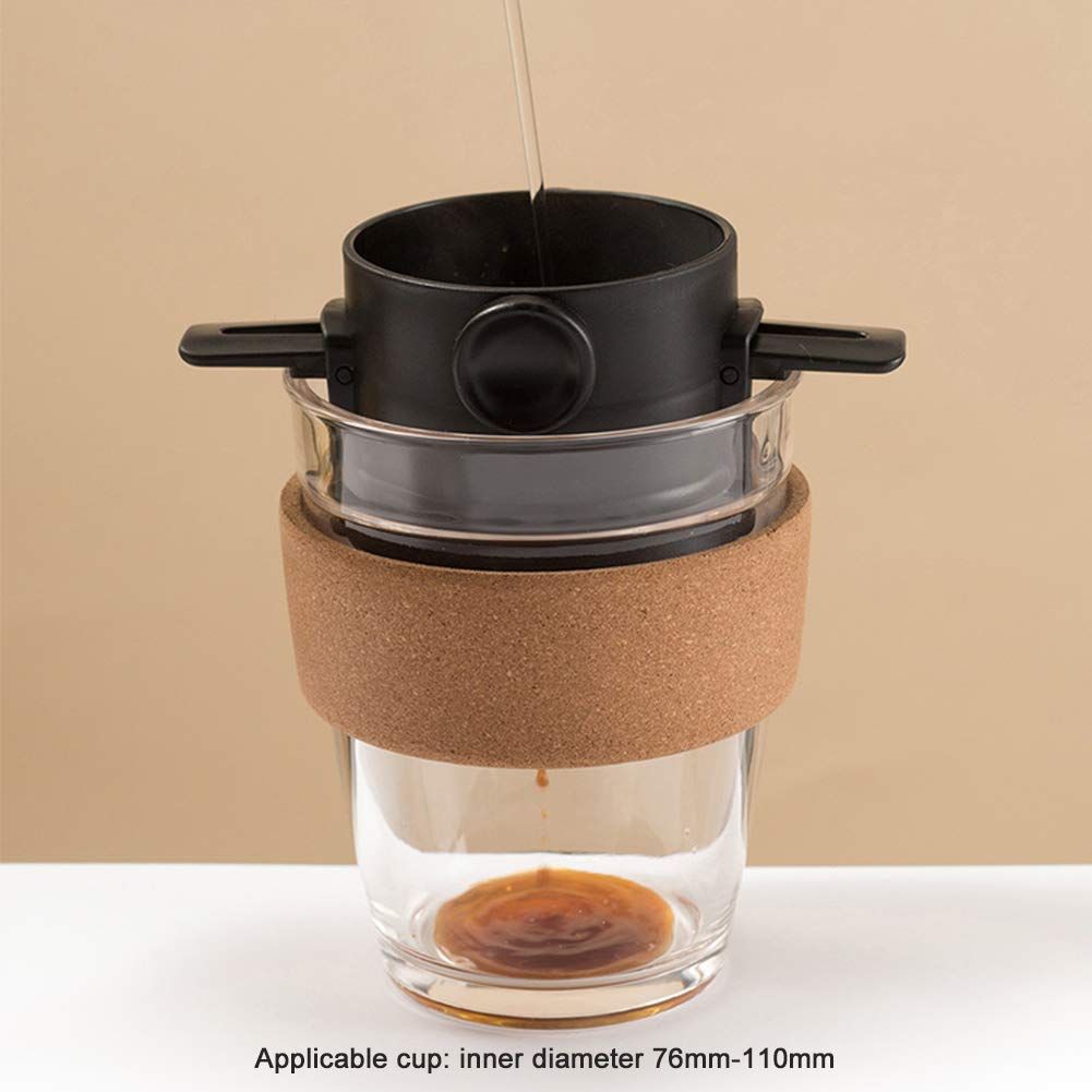 Pour Over Coffee Dripper Reusable Coffee Filter, Mini Collapsible Paperless Single Serve 1 Cup Coffee Maker Easy To Clean(black) — image 5