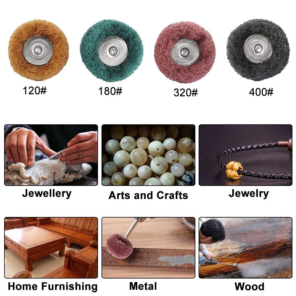40 Pack 1 inch Abrasive Wheel Buffing Polishing Wheel Set for Rotary Tool - with 1/8" Shank (25mm) โ image 5