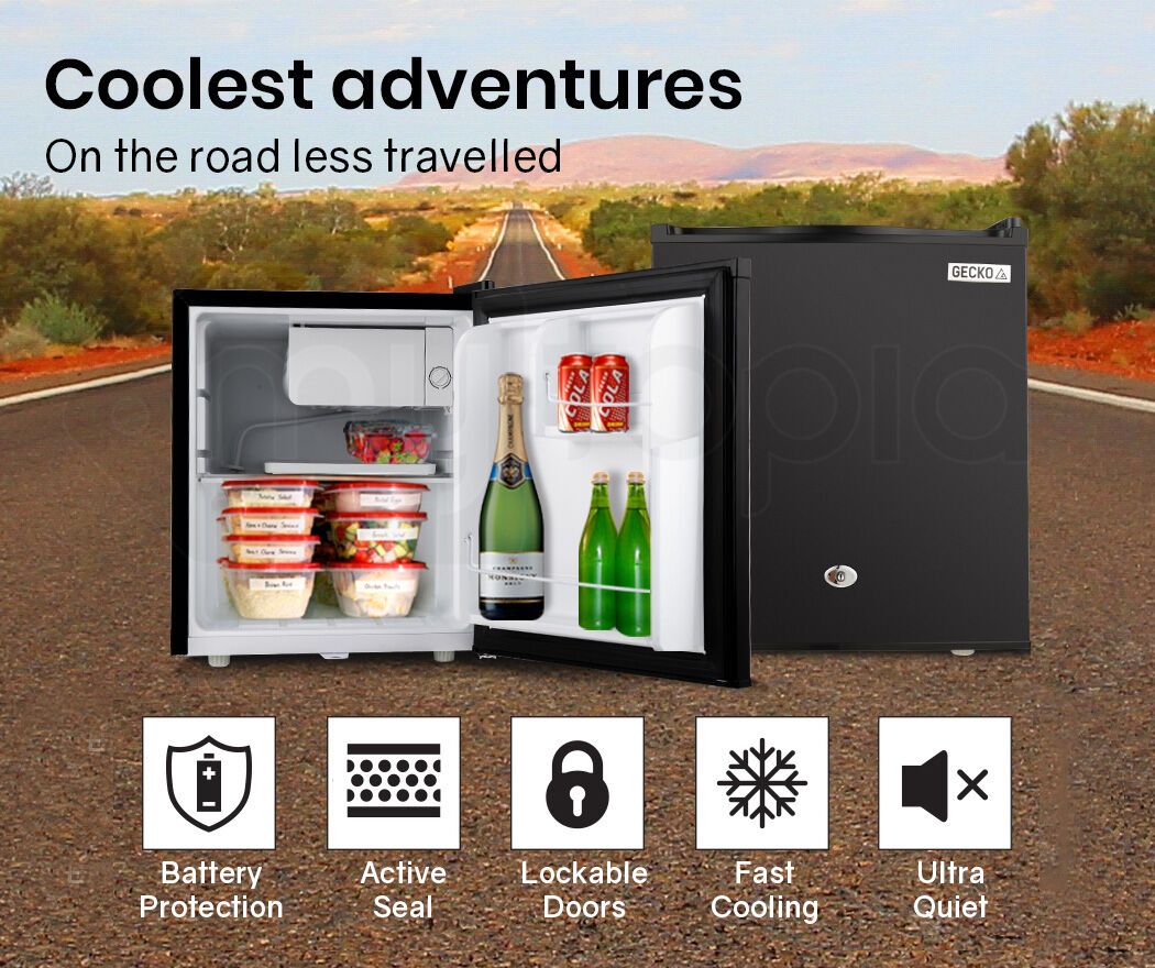 GECKO 57L Portable Camping Bar Fridge with Freezer 12V/24V, Black — image 3