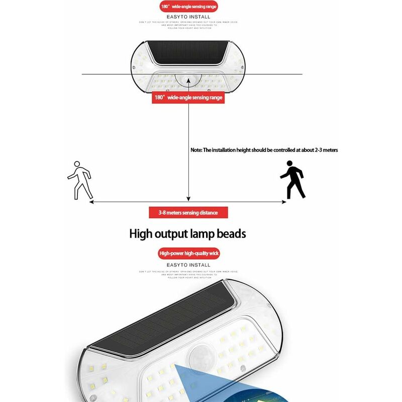 Solar Light Outdoor 40 LED Motion Sensor Waterproof Wireless Solar Security Lights For Outdoor Garage Yard Patio — image 3