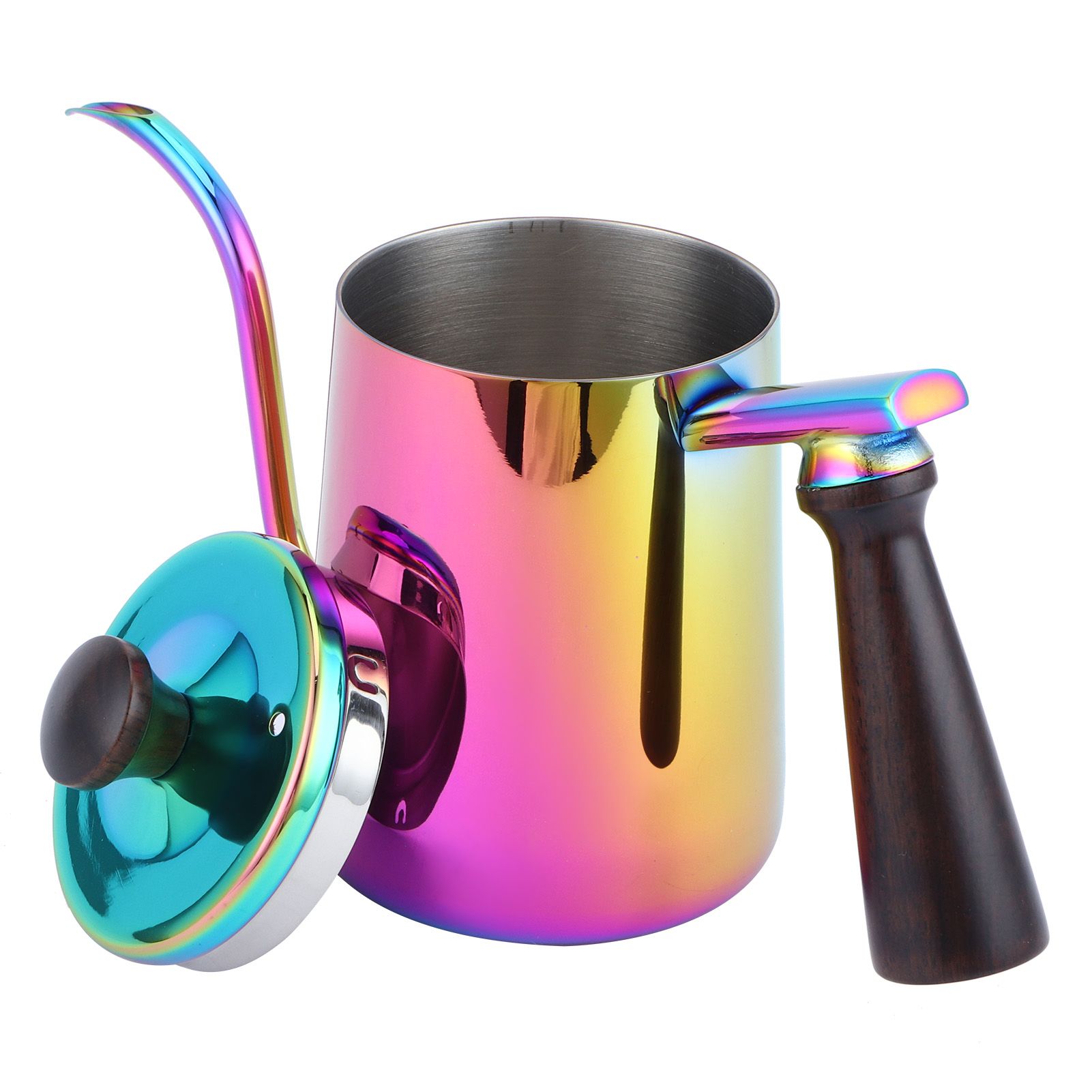 700ml Coffee Kettle 304 Stainless Steel Gooseneck Spout Coffee Drip Pot with Wooden HandleLong Spout‑ Colorful — image 5