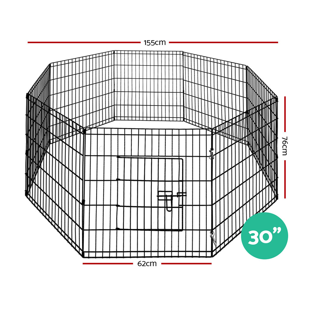 i.Pet 30" 8 Panel Dog Playpen Pet Fence Exercise Cage Enclosure Play Pen — image 2