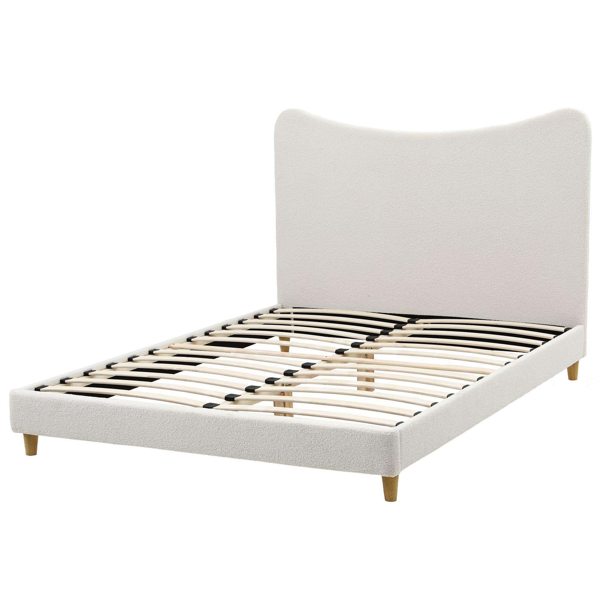 Artiss Queen Bed Frame with Boucle Headboard, Beige, 300kg Capacity โ image 2