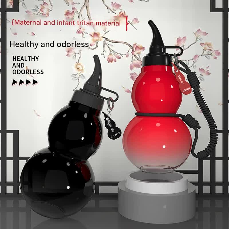 Unique Gourd-Shaped Sports Water Bottle - 800ml Tritan Material, Leakproof with Carry Strap(red) โ image 4