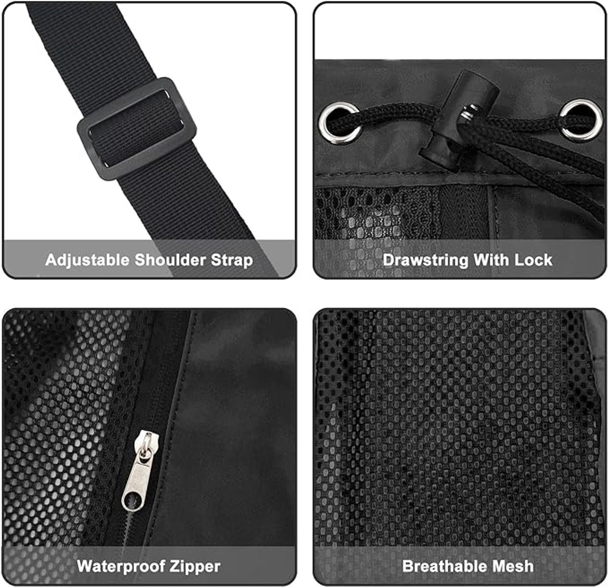 Backpack - Sports Bag - Travel Bag - Training Bag - Swimming Bag - 30*15*45cm - Mesh Material - Drawstring Design - Side Storage Space - Unisex - Suitable for — image 4
