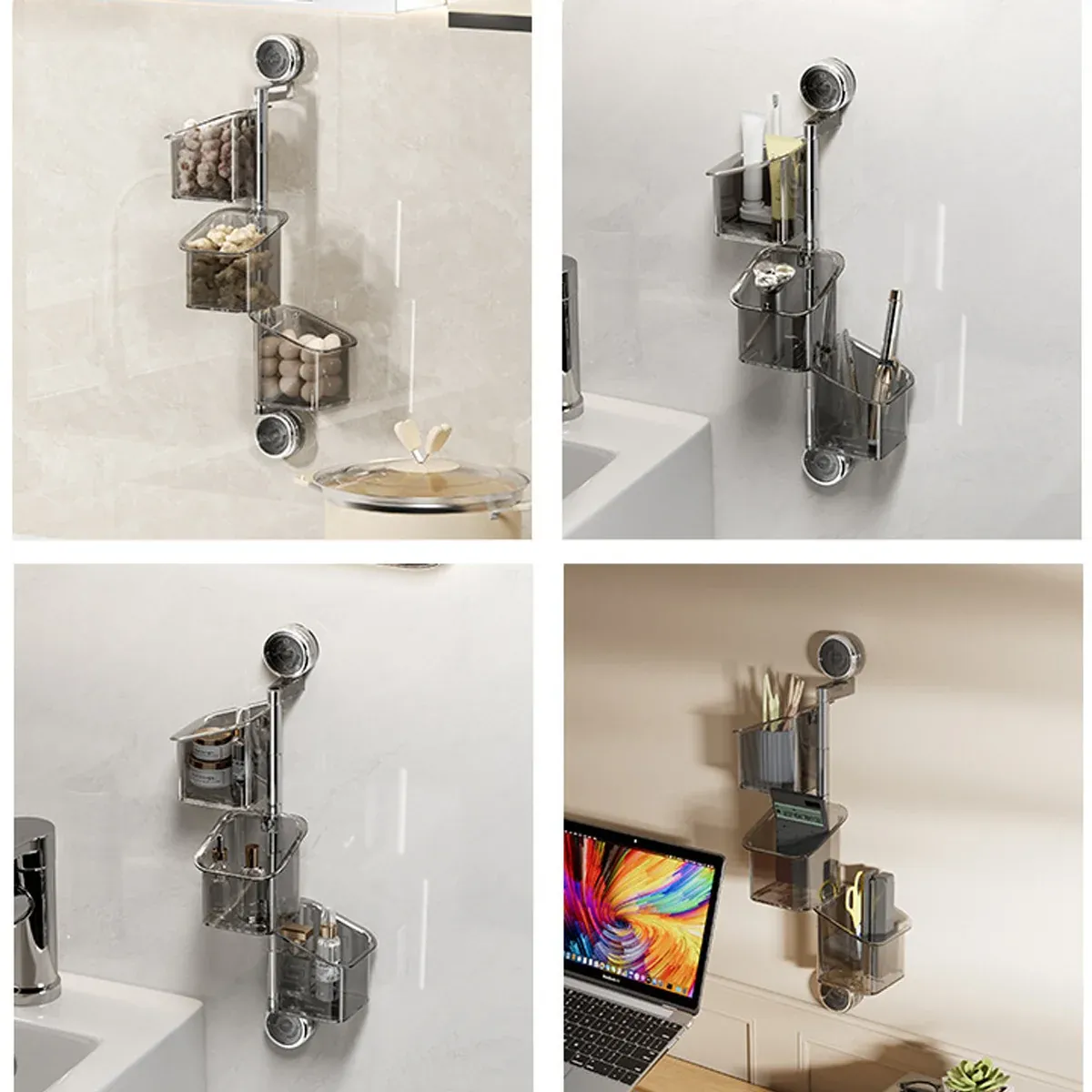 3PCS Wall-Mounted Spice Storage Box 180-Degree Rotatable Removable Design โ image 6